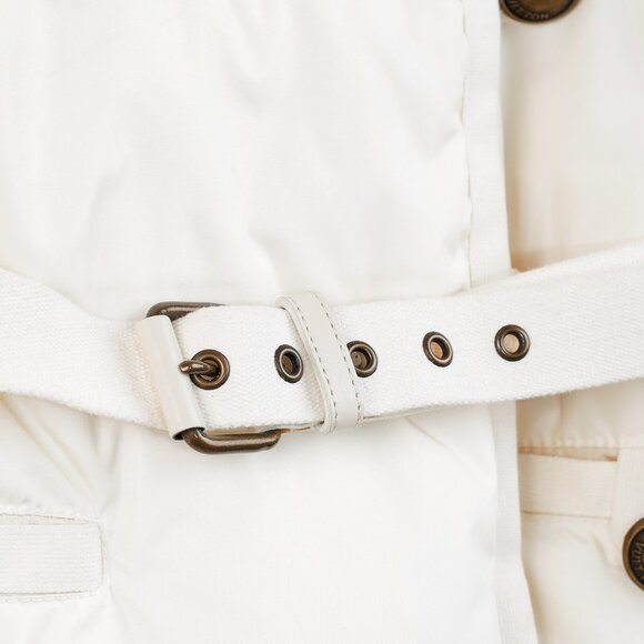 Louis Vuitton Cream Mink-Hood Belted Down Jacket - Picture 6 of 16